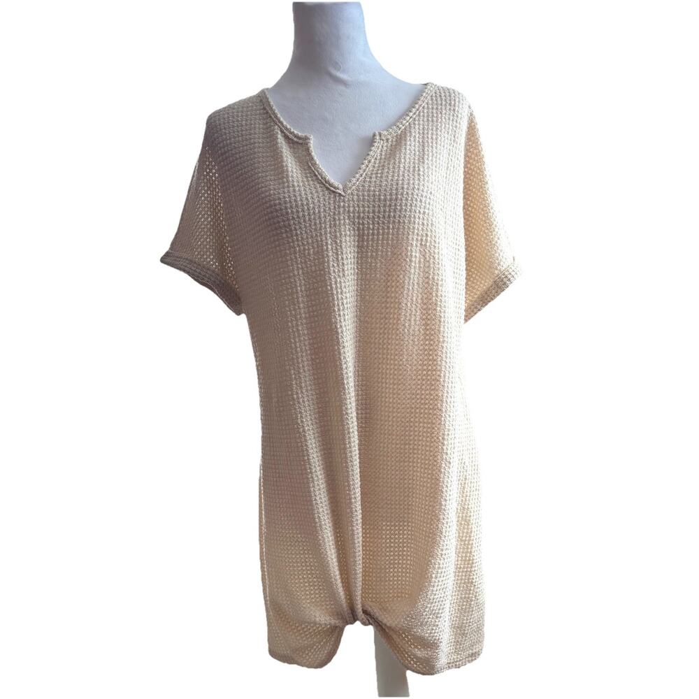 Live Life On The Beach Bathing Suit Coverup Sz XL NWT Beige Resort Vacation